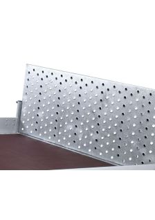 Stahl-Überfahrwand ca.1280 x 1620 mm hoch inkl. Stütze, auf 2500 kg Achslast geprüft, montiertes Zubehör