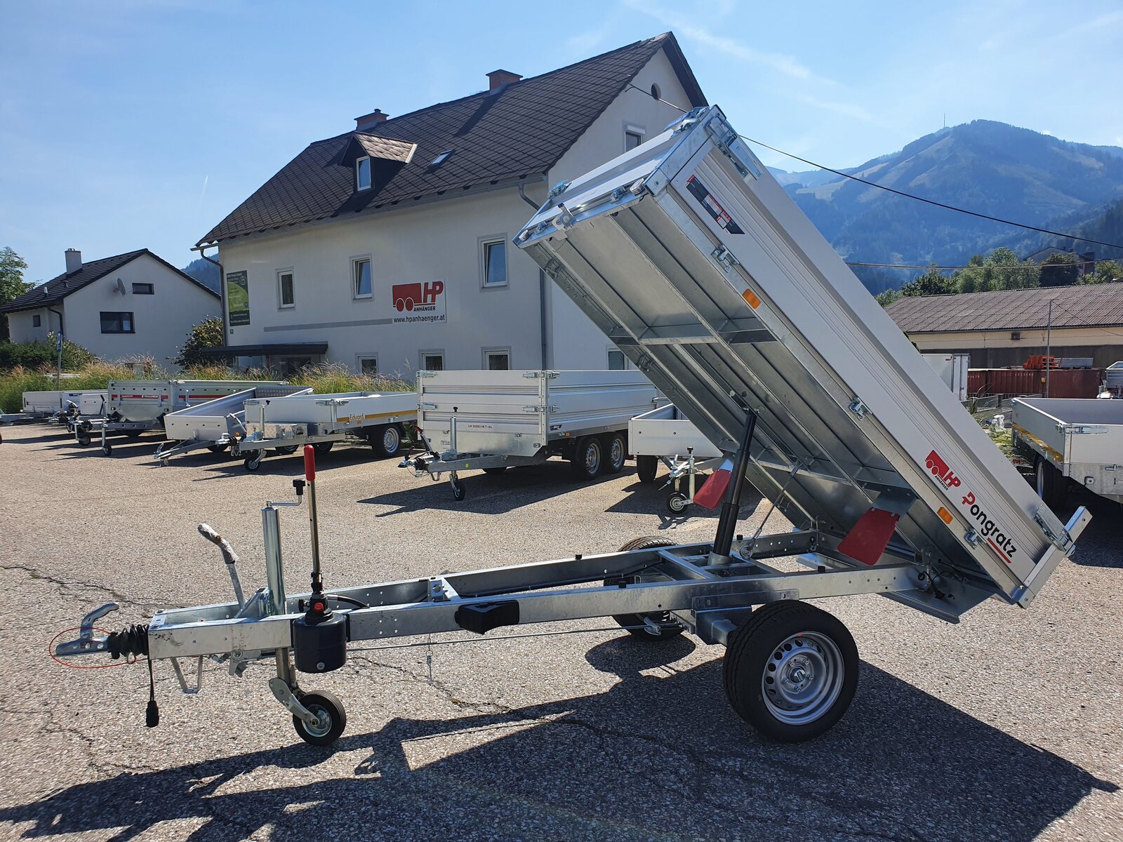 Rückwärtskipper, Kippanhänger, Pongratz L-RK 2315 G-AL im Set mit Gitteraufsatz 600 mm