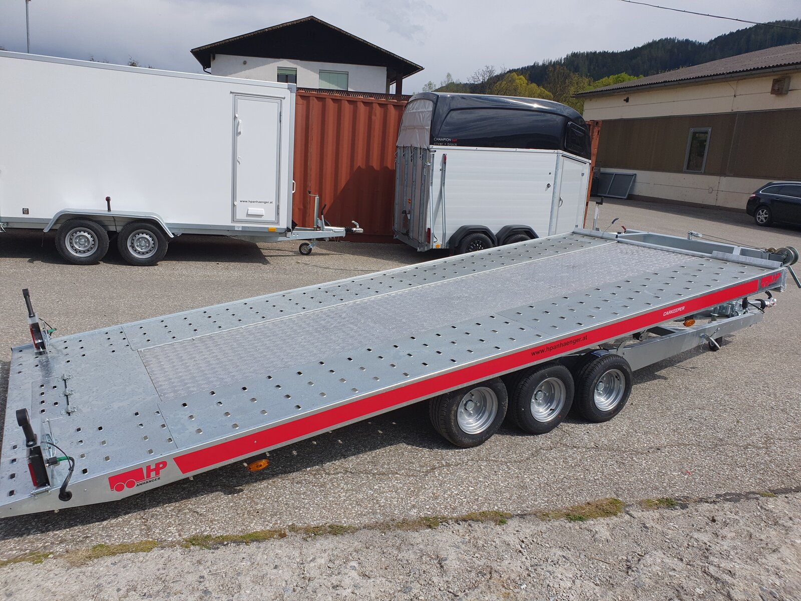 Autotransporter, Fahrzeugtransporter, Autoanhänger HP 502035 ATPK Tridem 3500 kg GG