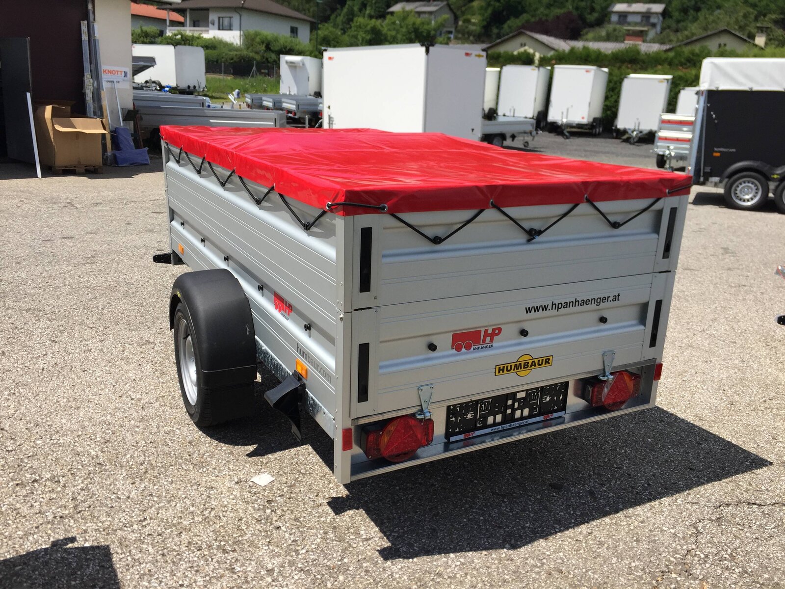 PKW-Anhänger, Autoanhänger, Humbaur HA 752513KV, 750 kg ungebremst im Set mit Aufsatz., Flachplane u.v.m, Aktion!