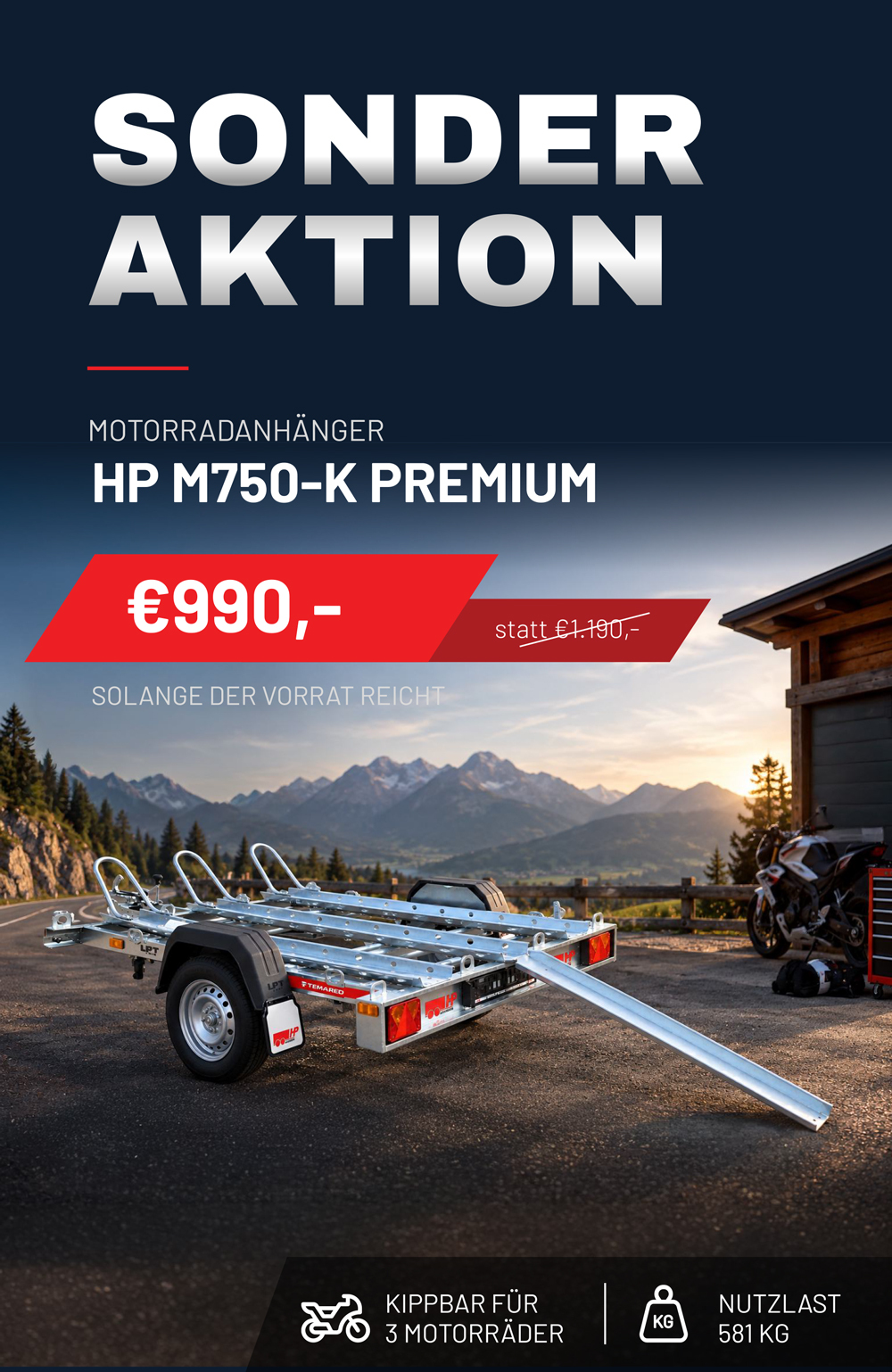 Motorradanhänger Aktion