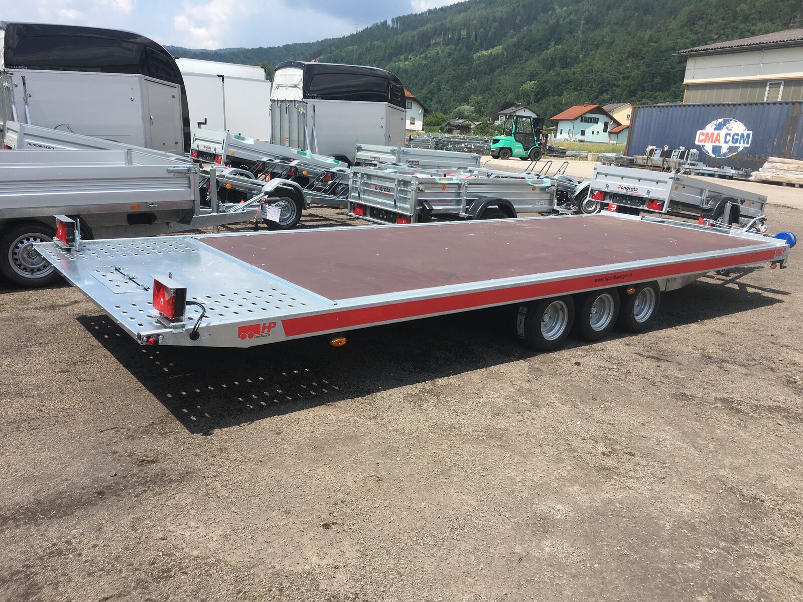 Autotransporter, Fahrzeugtransporter, Autoanhänger HP 502035 ATPK Tridem 3500 kg GG