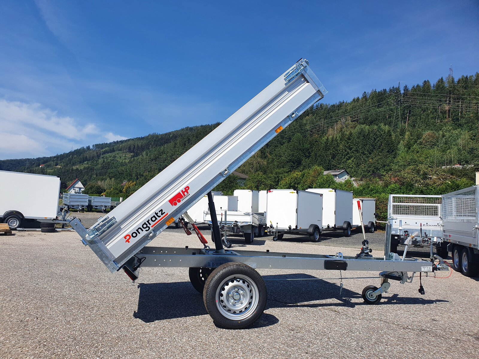 Rückwärtskipper, Kippanhänger, Pongratz L-RK 2315 G-AL im Set mit Gitteraufsatz 600 mm