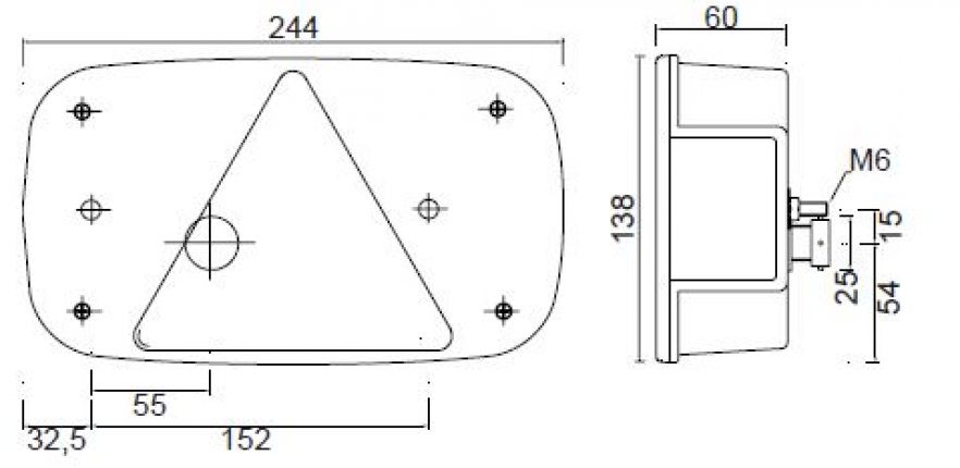 Heckleuchte Multipoint 3 links