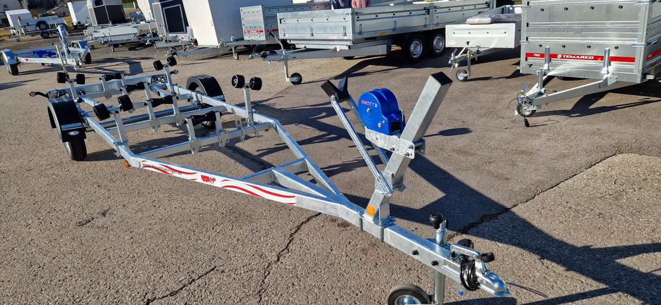 Bootsanhänger, Bootstrailer PKW-Anhänger HP 750 BA-XL, 750 kg ungebremst für Motorboote und Zillen