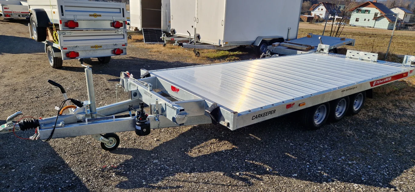 Autotransporter, Fahrzeugtransporter, Autoanhänger HP 582035 ATPK-ALU Tridem 3500 kg GG