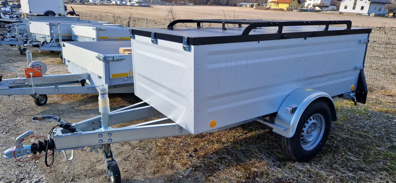 PKW Anhänger, Deckelanhänger-Kofferanhänger HP 2512 G72, 2470 x 1280 x 665 mm, inkl. Deckel versperrbar