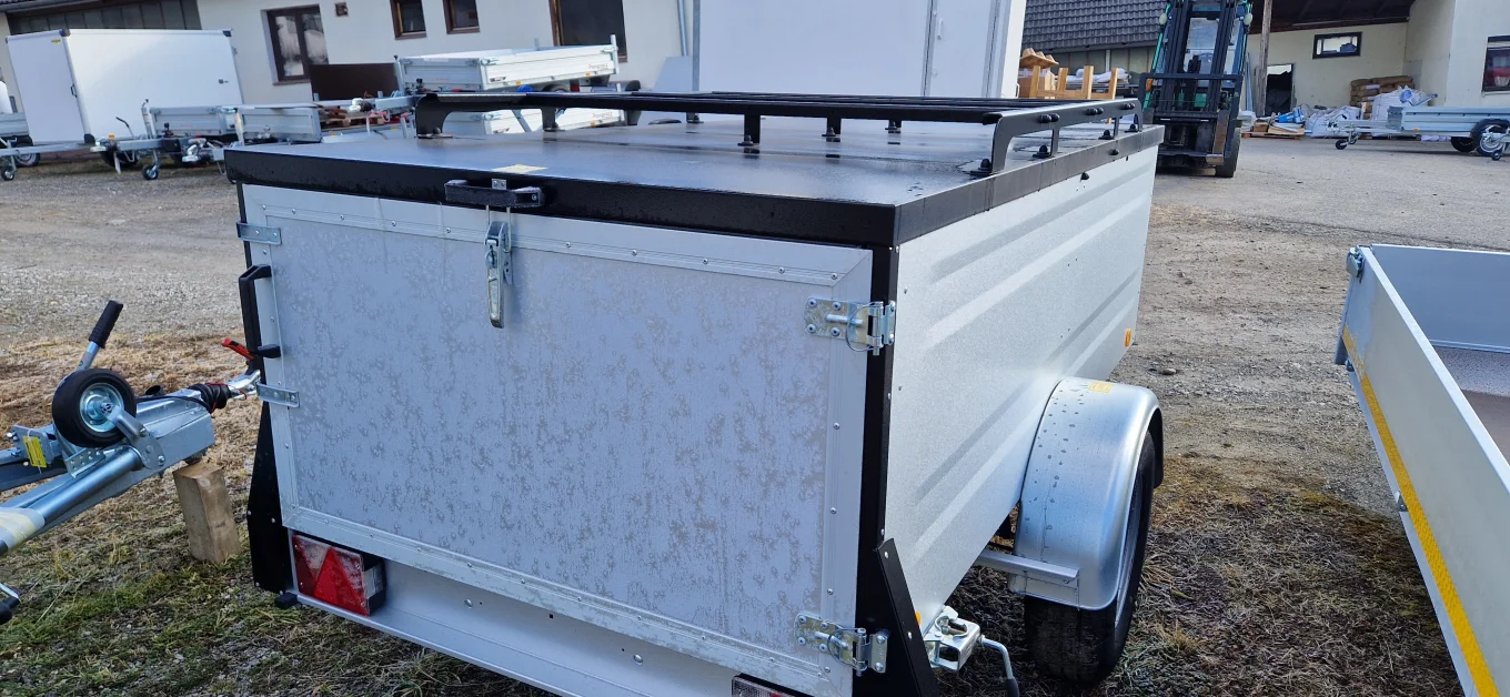 PKW Anhänger, Deckelanhänger-Kofferanhänger HP 2512 G72, 2470 x 1280 x 665 mm, inkl. Deckel versperrbar