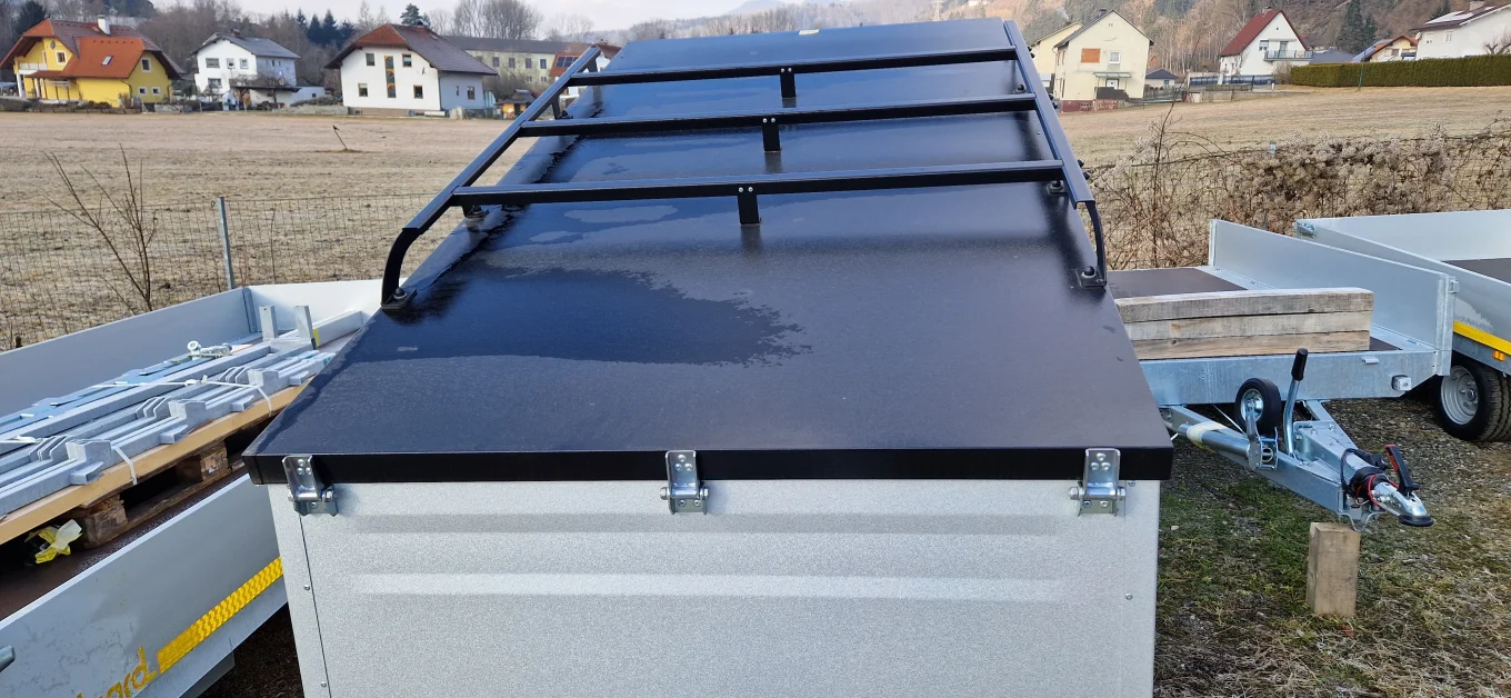 PKW Anhänger, Deckelanhänger-Kofferanhänger HP 2512 G72, 2470 x 1280 x 665 mm, inkl. Deckel versperrbar
