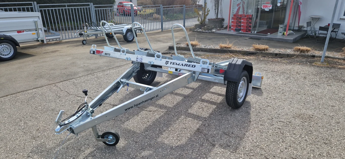 Motorradanhänger, Autoanhänger, PKW-Anhänger HP M750-K Premium, kippbar für 3 Motorräder
