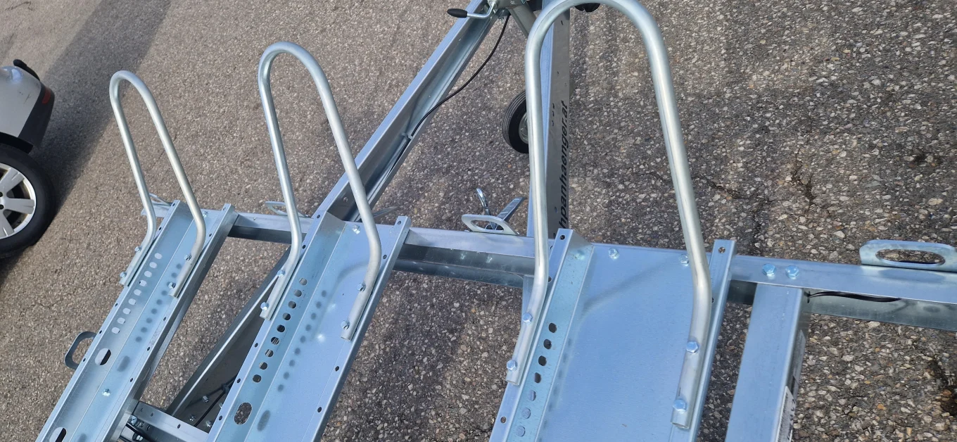 Motorradanhänger, Autoanhänger, PKW-Anhänger HP M750-K Premium, kippbar für 3 Motorräder