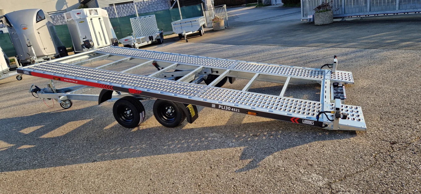 Autotransporter, Fahrzeugtransporter, Autoanhänger HP PLi 27-4521 Lorries, Tandem 2700 kg GG, kippbar