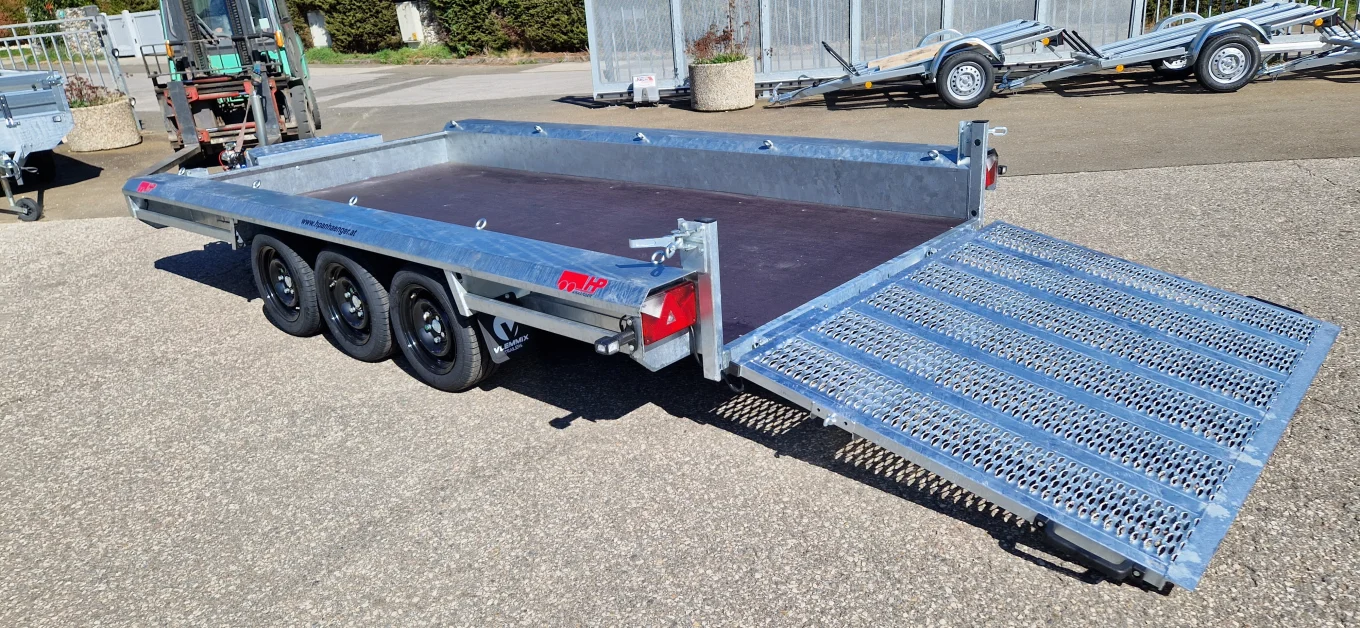 Baggeranhänger, Baumaschinenanhänger, Universaltransporter HP 354818/3 Tridem Sondermodell - verstärkte Bauweise