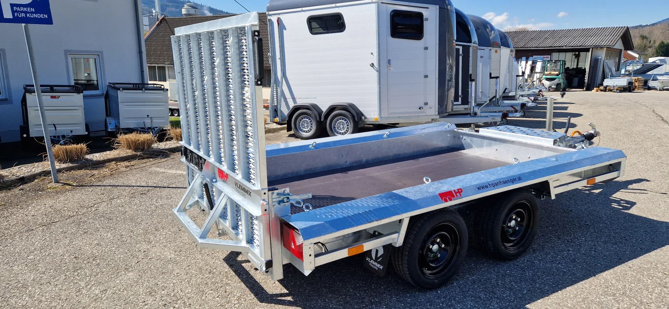 Baggeranhänger, Baumaschinenanhänger, Universaltransporter HP 273015 T-SO Tandem Sondermodell, 2700 kg