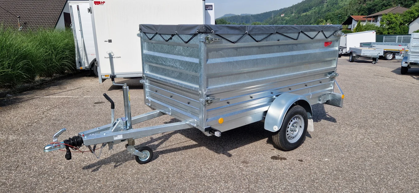 PKW-Anhänger, Autoanhänger HP 250/12 G im Set, ganzstahl-feuerverzinkt, 1300 kg GG