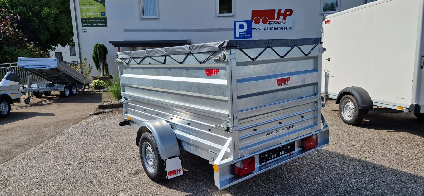 PKW-Anhänger, Autoanhänger HP 250/12 G im Set, ganzstahl-feuerverzinkt, 1300 kg GG
