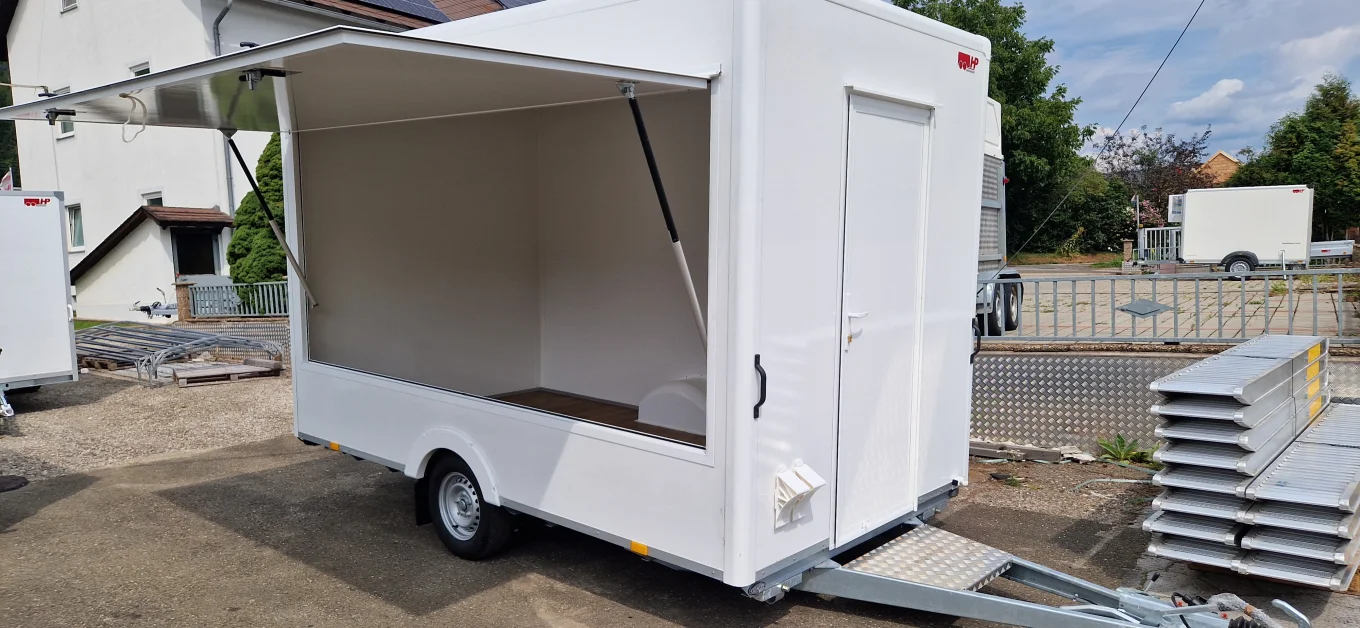 Verkaufsanhänger, PKW-Anhänger, Kofferanhänger HP 133620 VK, 1300 kg einachs gebremst