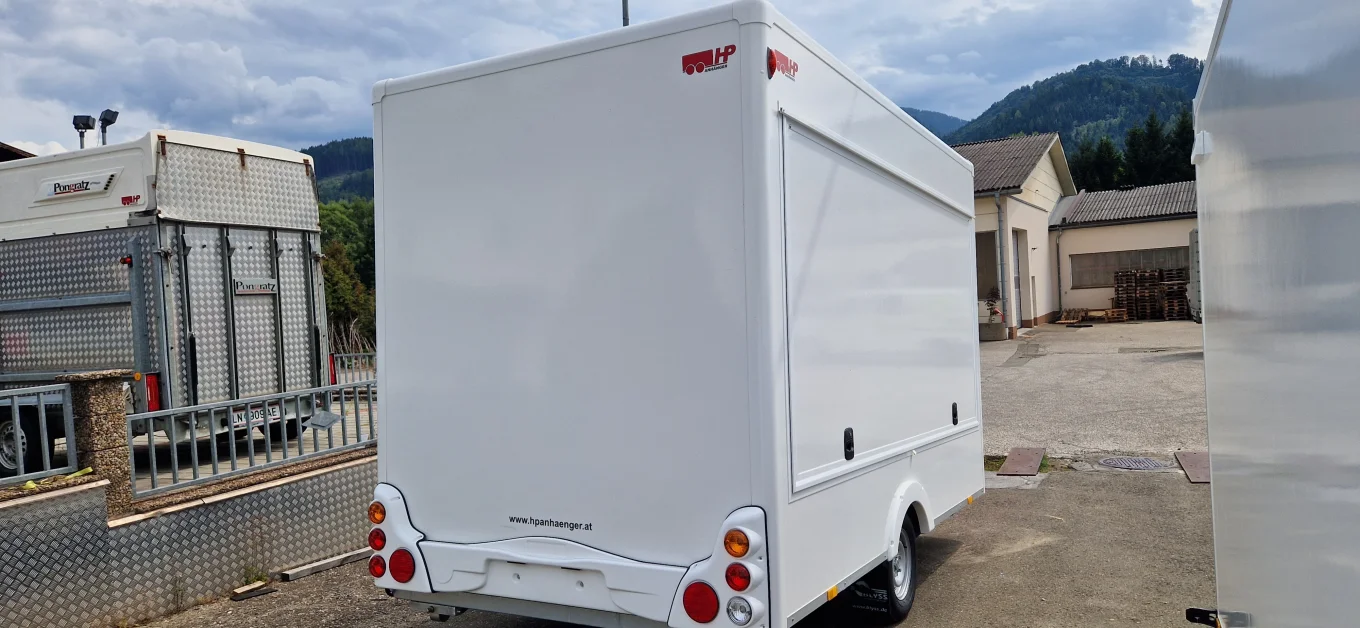 Verkaufsanhänger, PKW-Anhänger, Kofferanhänger HP 133620 VK, 1300 kg einachs gebremst