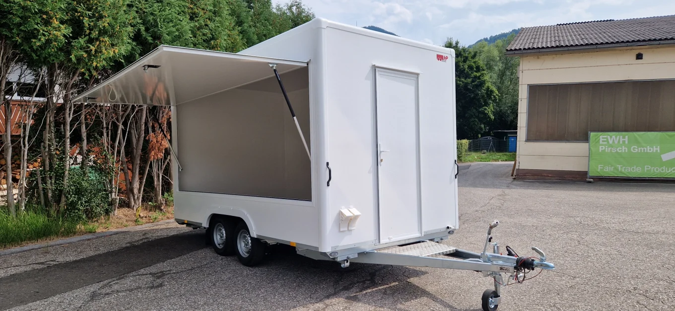 Verkaufsanhänger, PKW-Anhänger, Kofferanhänger HP 204020 VK, 2000 kg Tandem gebremst