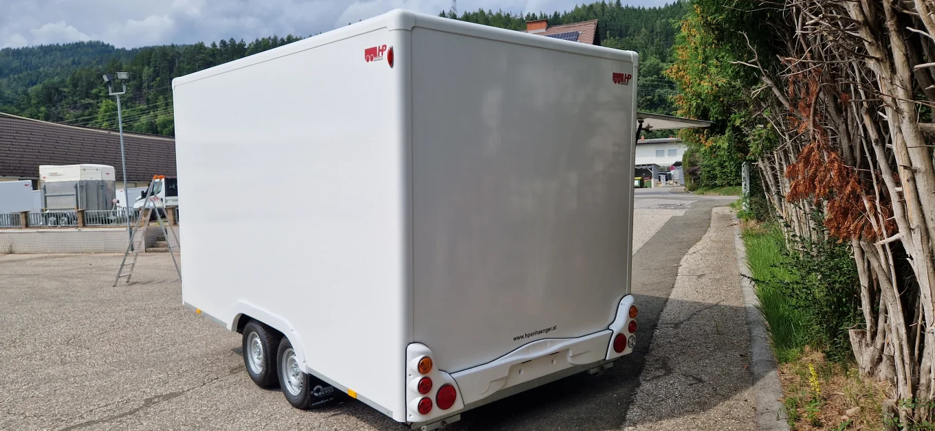 Verkaufsanhänger, PKW-Anhänger, Kofferanhänger HP 204022 VK, 2000 kg Tandem gebremst