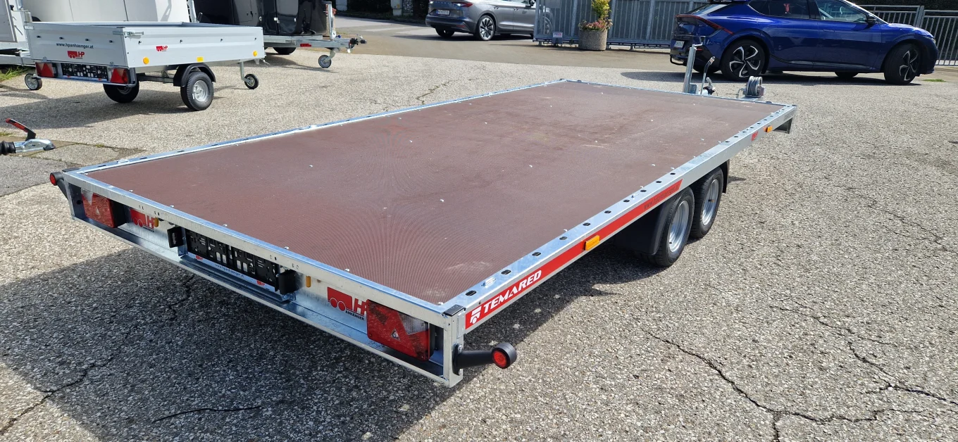 Autotransporter, Plateauanhänger - PKW-Anhänger HP 412130 ATPK, Fahrzeug u.- Universalanhänger mit geschlossenem Plateau-kippbar