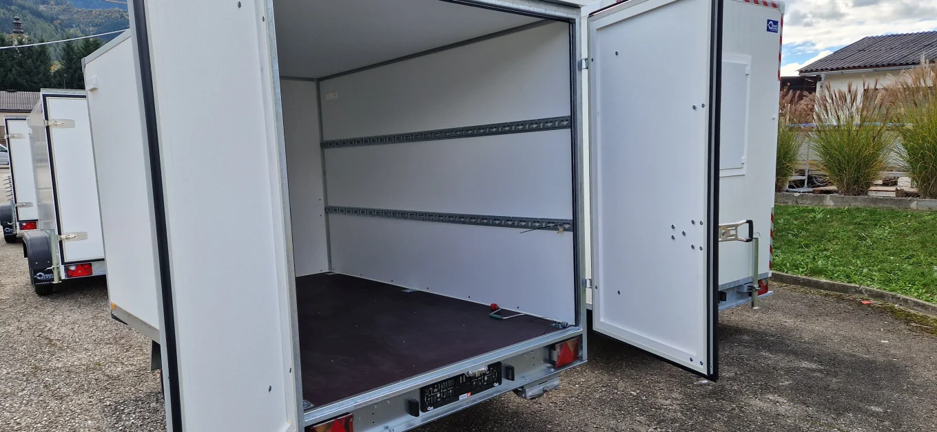 Kofferanhänger, PKW-Anhänger, Hochlader, HP 203018-18 HK, 2000 kg GG inkl. Niederfahrwerk