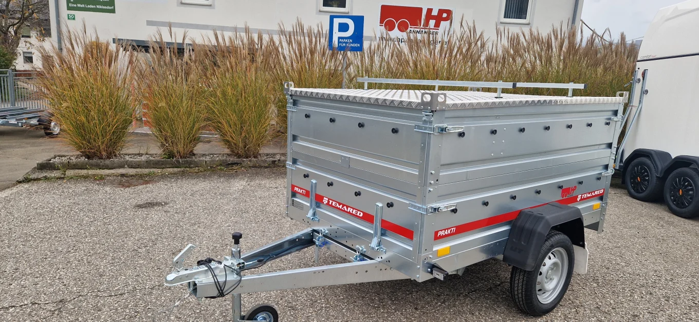 PKW-Anhänger, Autoanhänger, Deckelanhänger HP 2012 UKAD, 2010 x 1250 x 850 mm, 750 kg ungebremst inkl. Kippdeichsel