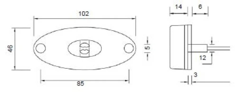 Begrenzungsleuchte Aspöck Flatpoint 2 LED mit Halter 90° "Z"