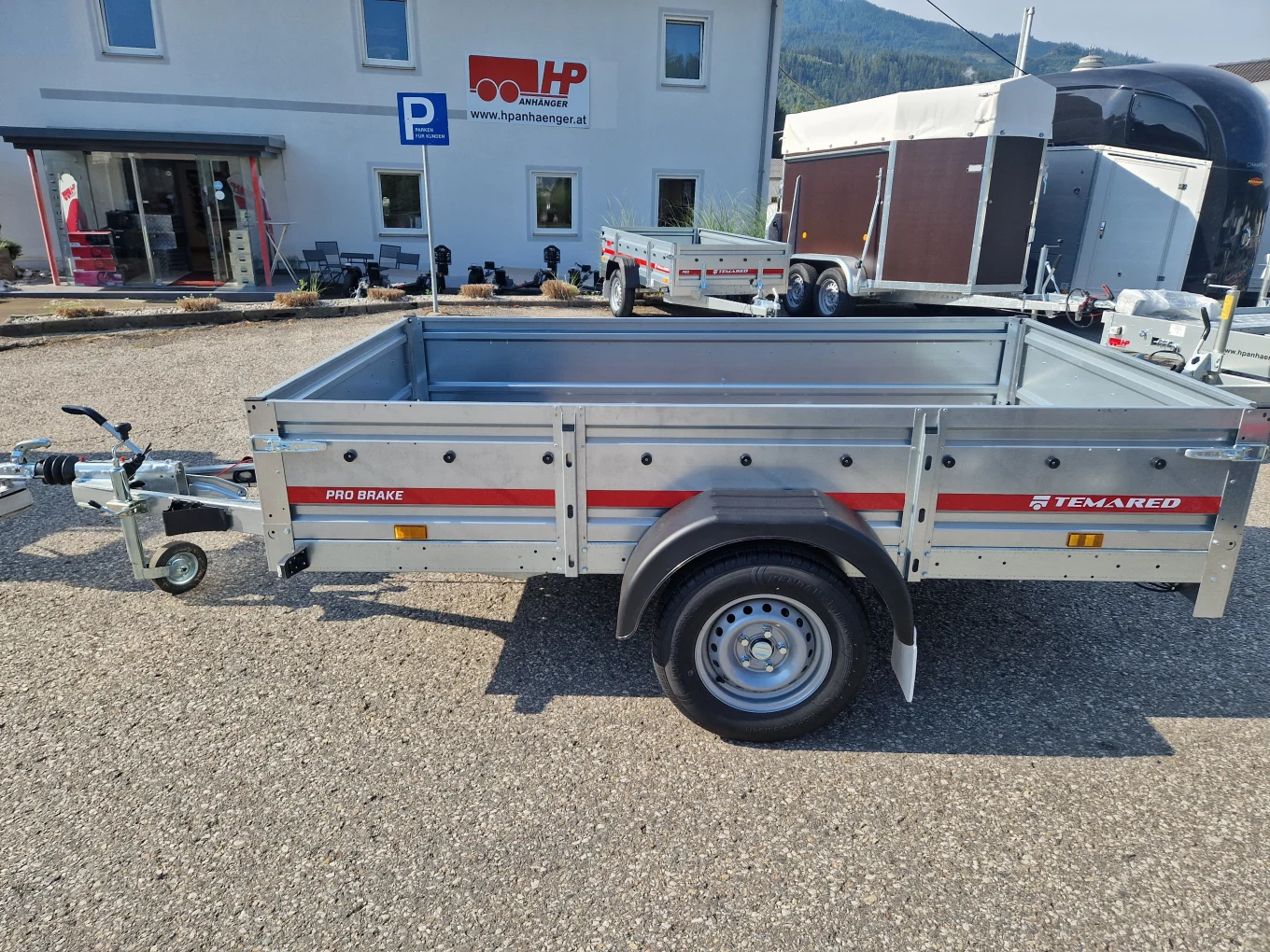 PKW-Anhänger HP 3015 G15, 1500 kg gebremst, 3000 x 1500 x 400 mm, Stirn u. Rückwand klappbar
