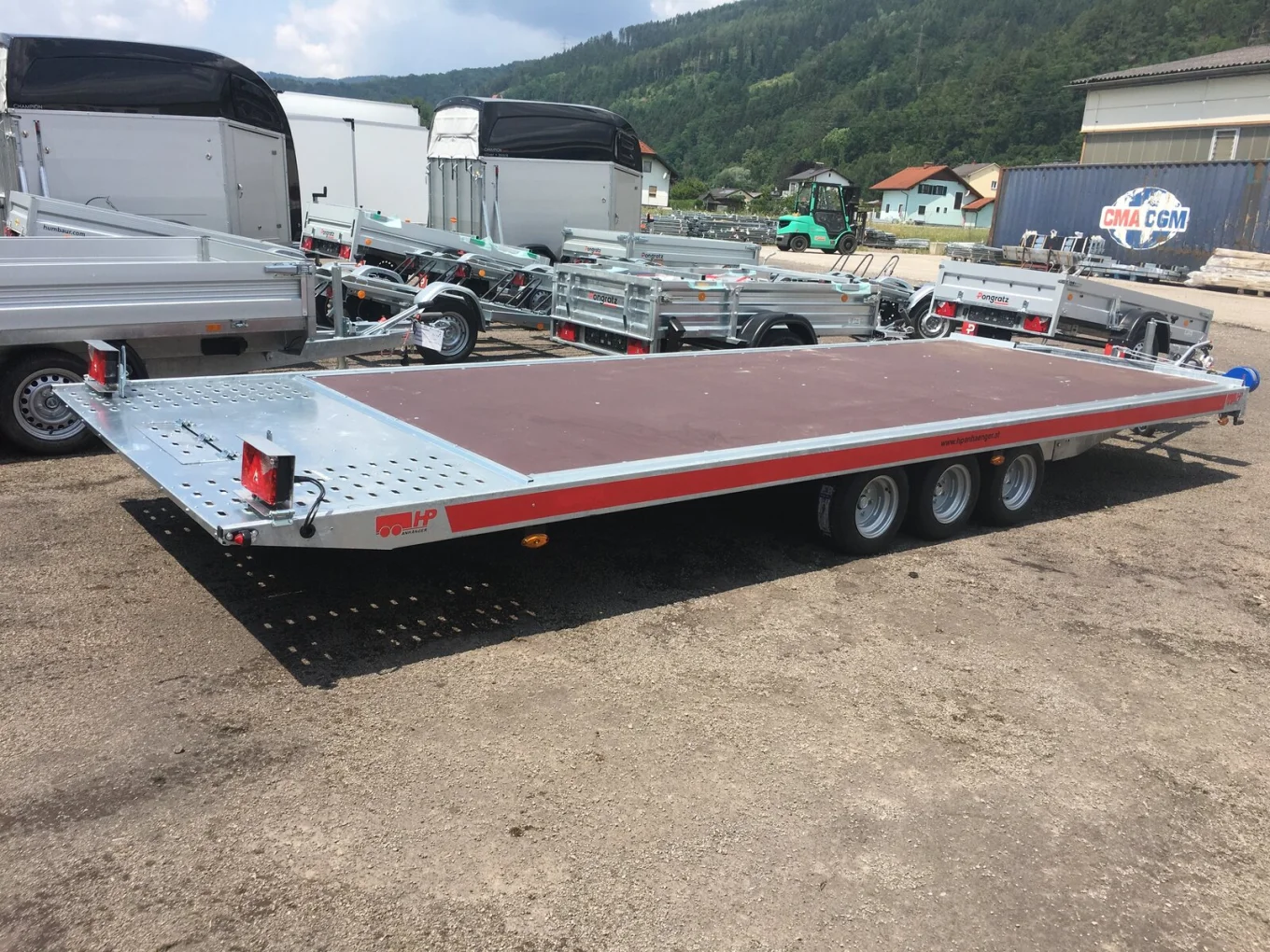 Autotransporter, Fahrzeugtransporter, Autoanhänger HP 502035 ATPK Tridem 3500 kg GG
