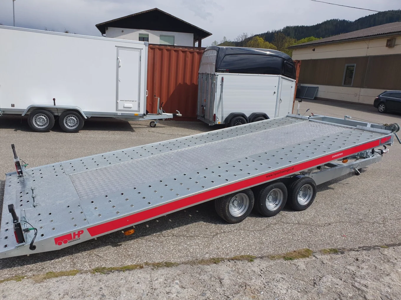 Autotransporter, Fahrzeugtransporter, Autoanhänger HP 502035 ATPK Tridem 3500 kg GG