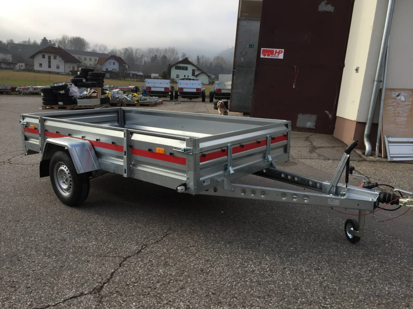 PKW-Anhänger HP 3015 G15, 1500 kg gebremst, 3000 x 1500 x 400 mm, Stirn u. Rückwand klappbar