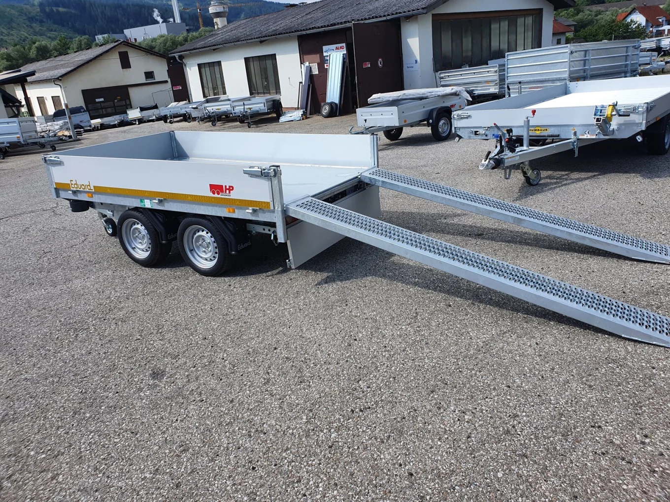 Rückwärtskipper, PKW-Anhänger Eduard 2615 TRK, 2560x1500x300mm, 2700 kg Tandem