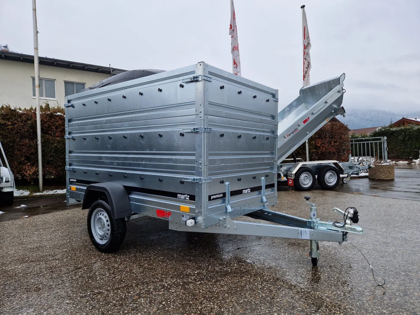 PKW Anhänger HP 3015 UAA, 3000x1500x1200 mm, 750 kg, 2xAufsatzwände, Flachplane, Stützrad