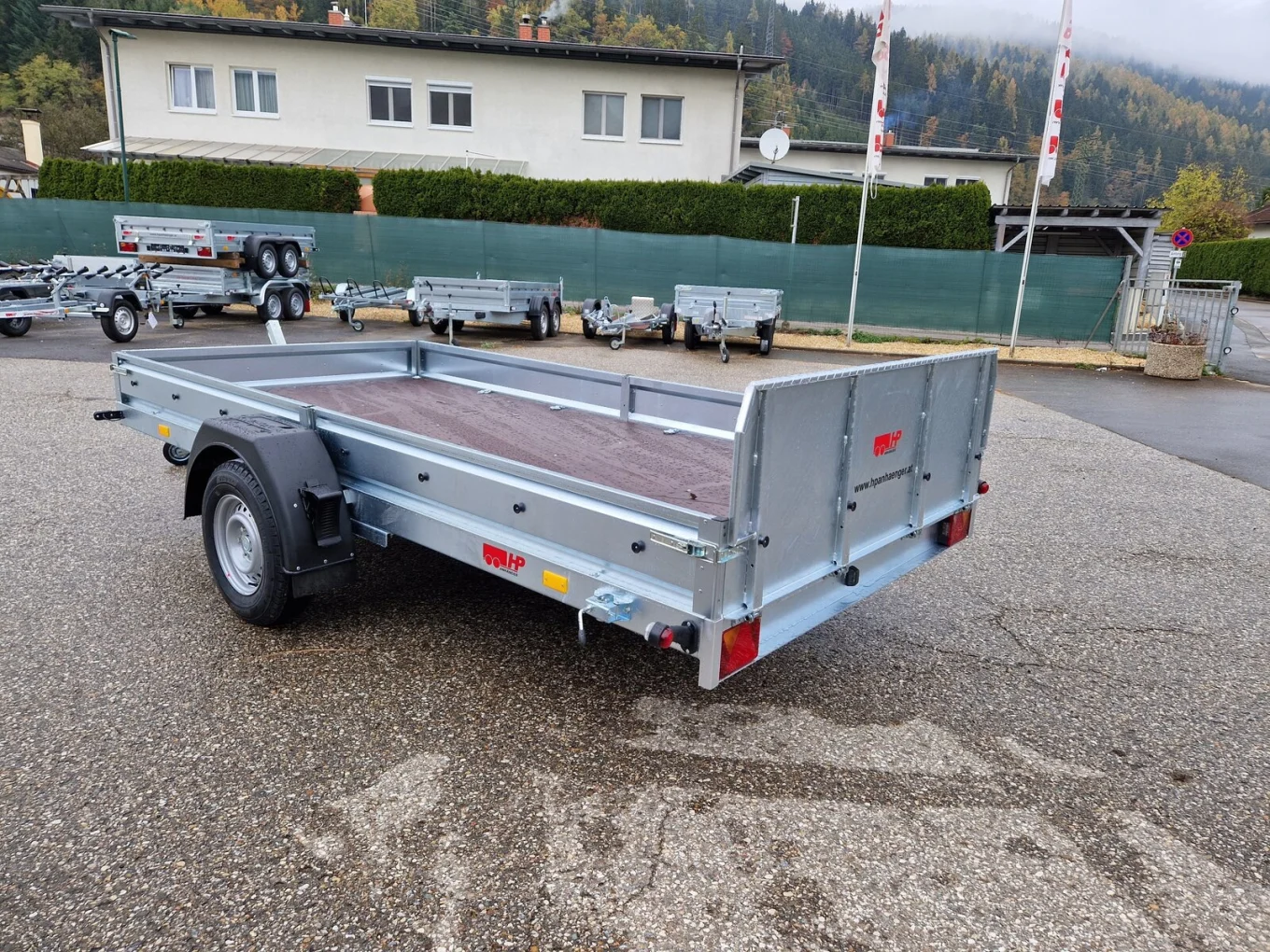PKW-Anhänger, Fahrzeugtransporter, Universaltransporter HP 183818 kippbar mit Überfahrwand