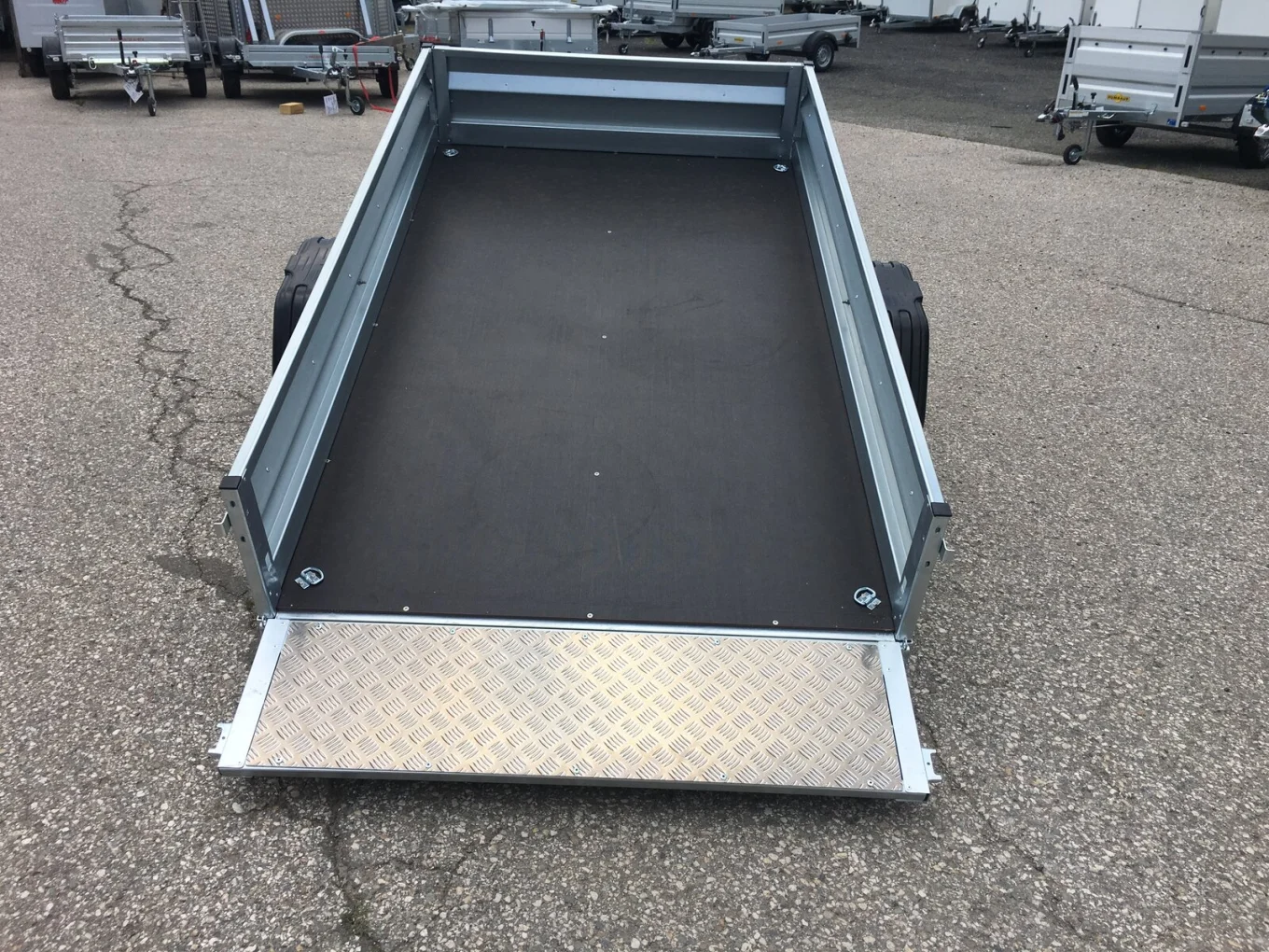 PKW-Anhänger, Autoanhänger HP 3015 UKA, 2990 x 1490 x 350 mm, 750 kg ungebremst inkl. Aufsatzwände u. Flachplane