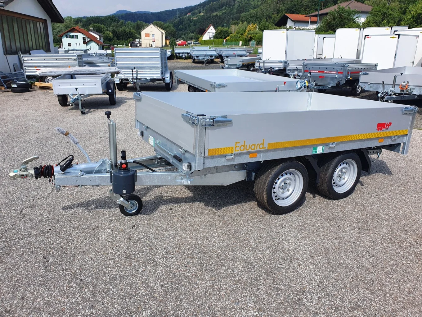 Rückwärtskipper, PKW-Anhänger Eduard 2615 TRK, 2560x1500x300mm, 2700 kg Tandem