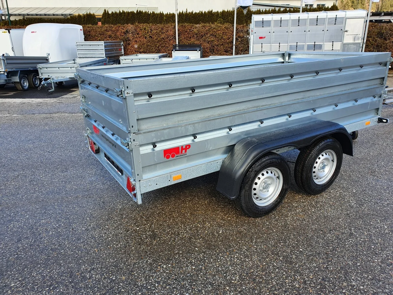 PKW Anhänger, Autoanhänger, Tandemanhänger HP 3015 TAV, 3000x1500x350 mm, 2000 kg GG, + Aufsatzwände u. Flachplane