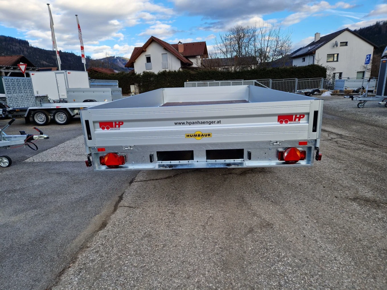 PKW Anhänger, Hochlader, Humbaur HT 304121, 3000 kg GG, im Set mit ALU-Auffahrtschienen und Schutznetz