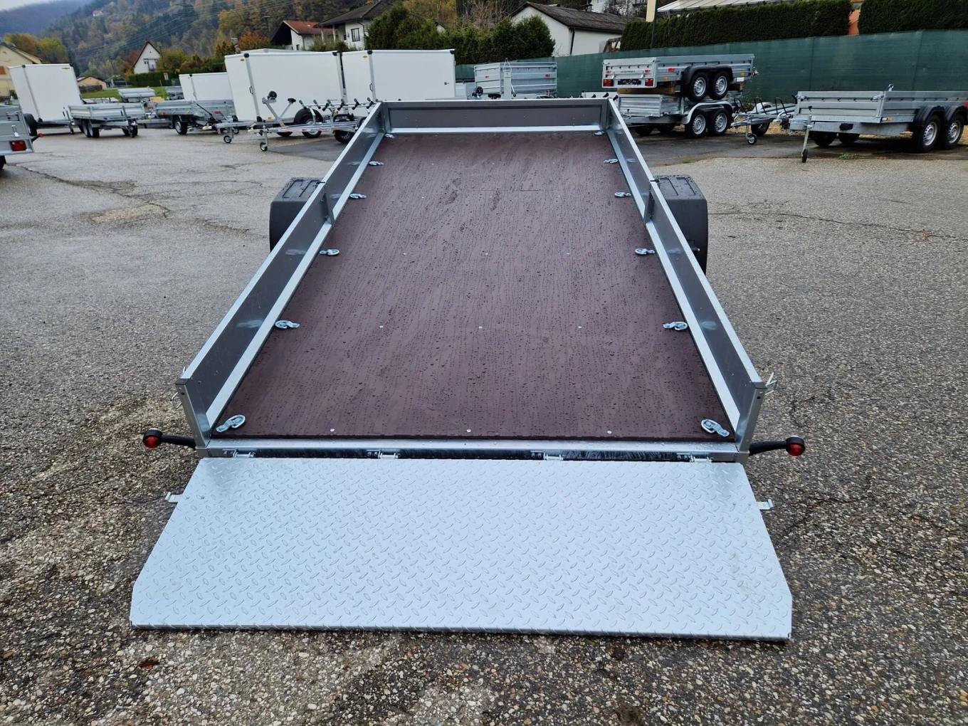 PKW-Anhänger, Fahrzeugtransporter, Universaltransporter HP 183818 kippbar mit Überfahrwand