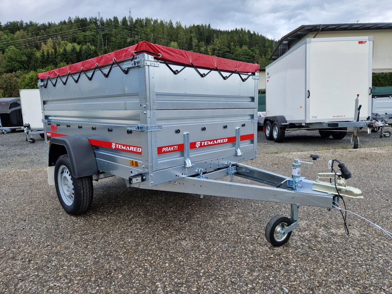 PKW-Anhänger, Autoanhänger HP 2012 UKA, Set 2010x1250x400mm, 750 kg ungebremst inkl. Aufsatzwände und Flachplane