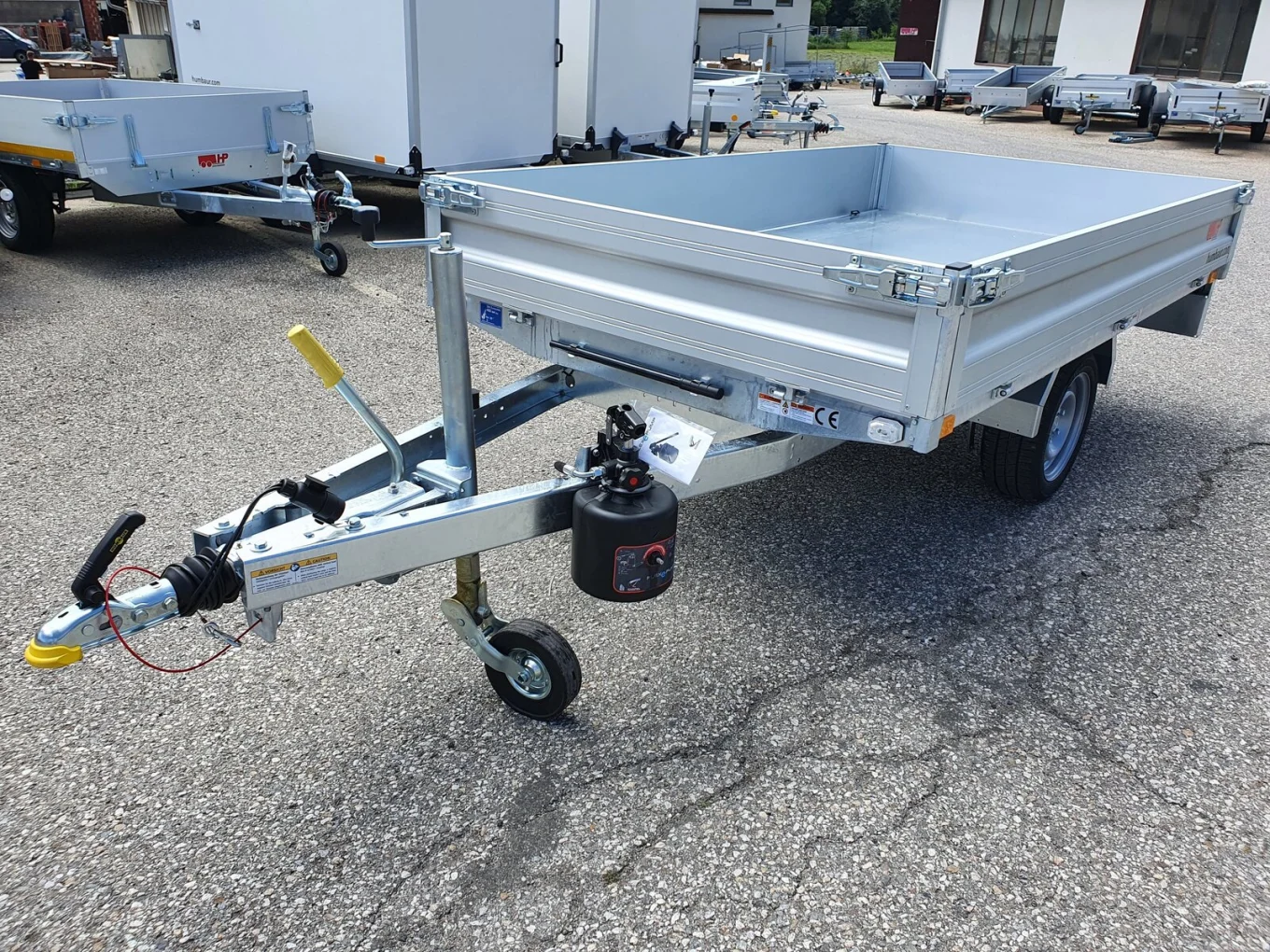 PKW-Anhänger, Rückwärtskipper, Humbaur HUK 152715 Alu Einachs-Rückwärts kippbar, 1.500kg mit Handpumpe