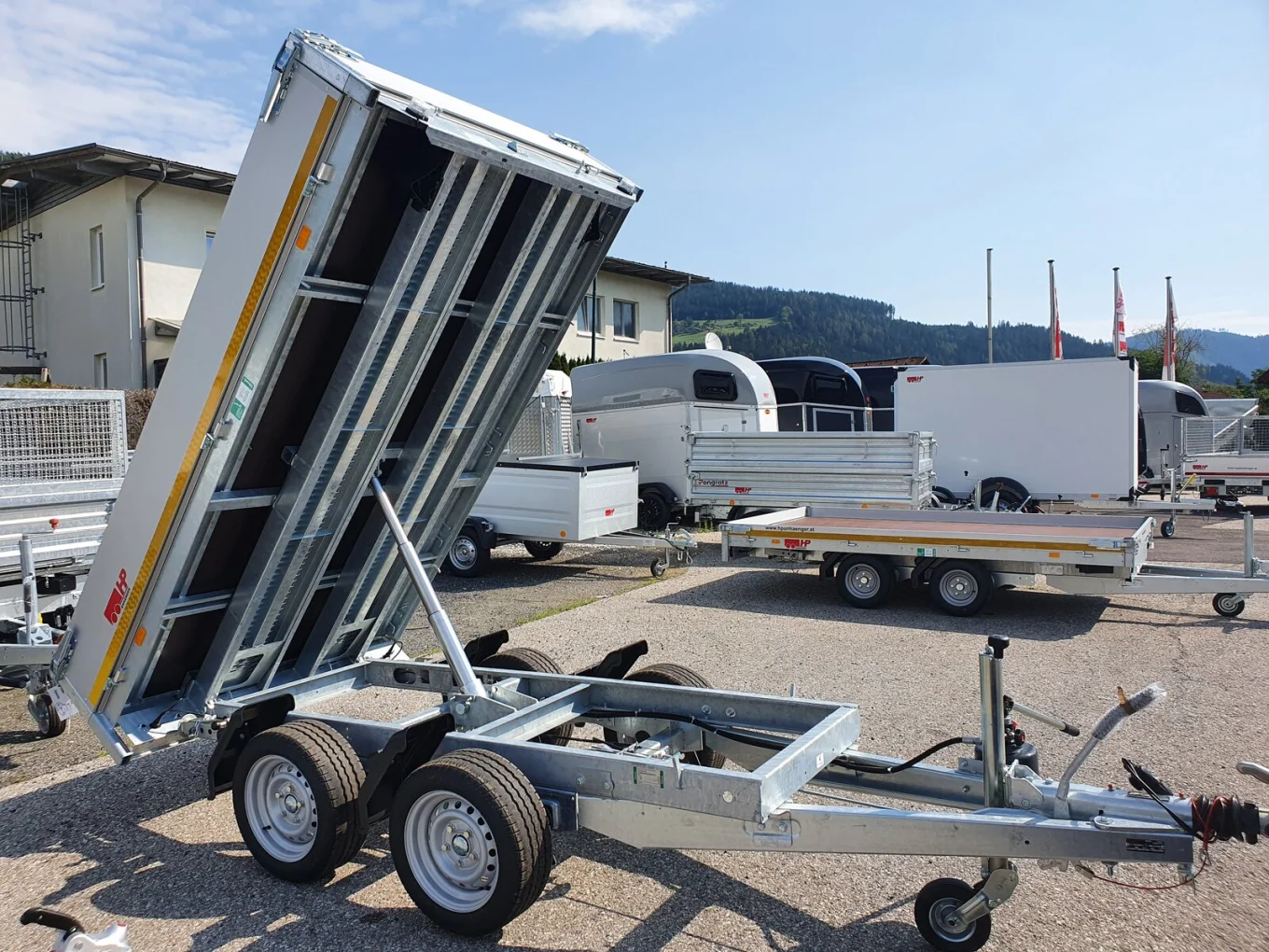 Rückwärtskipper, PKW-Anhänger Eduard 2615 TRK, 2560x1500x300mm, 2000 kg Tandem