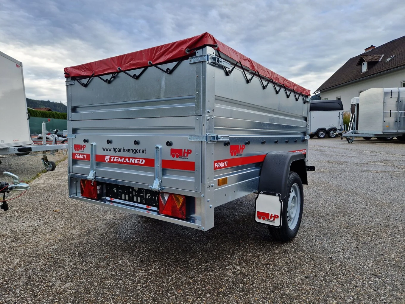 PKW-Anhänger, Autoanhänger HP 2012 UKA, Set 2010x1250x400mm, 750 kg ungebremst inkl. Aufsatzwände und Flachplane