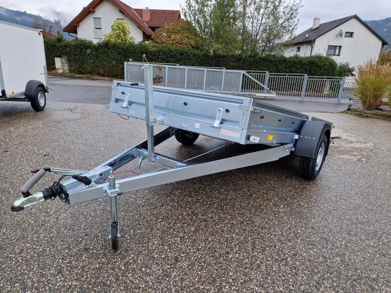 PKW-Anhänger, Fahrzeugtransporter, Universaltransporter HP 183818 kippbar mit Überfahrwand
