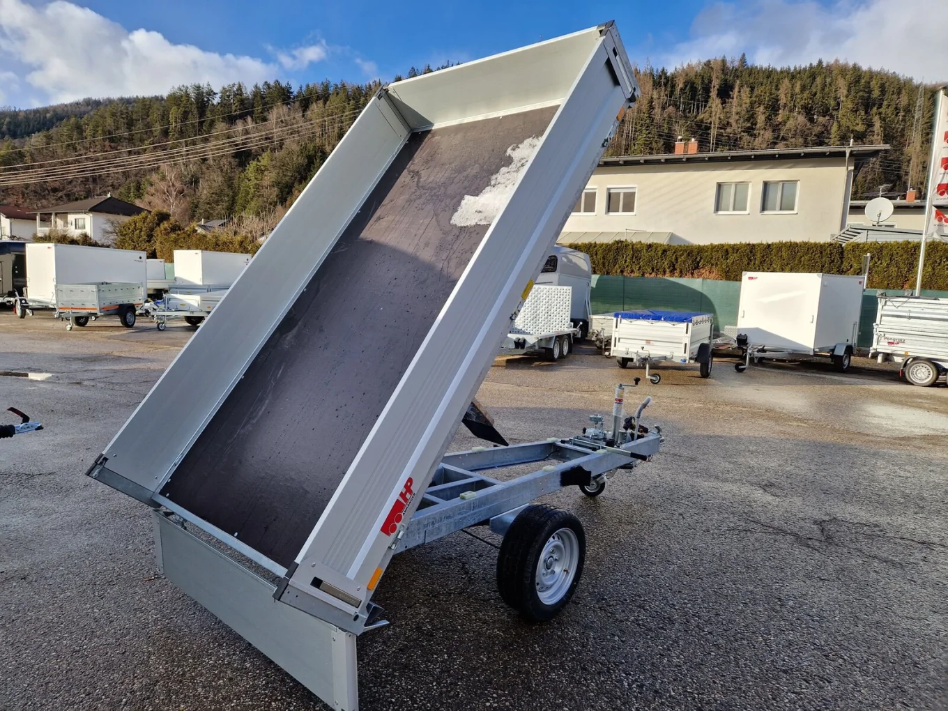 Rückwärtskipper, PKW-Anhänger, HP 2515 RK-AL Set inkl. Gitteraufsatz & Netz