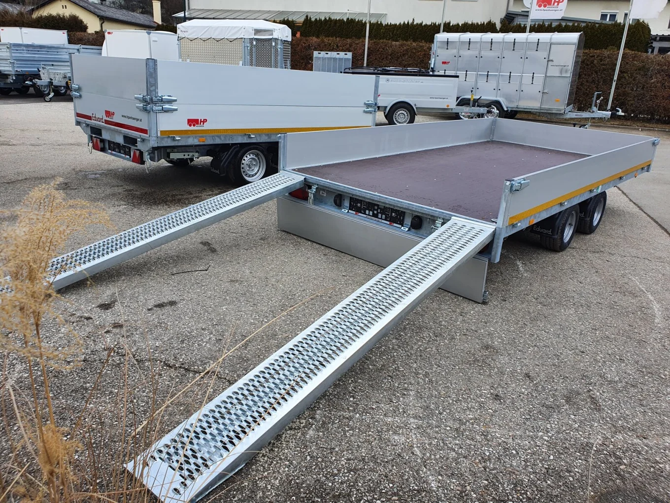 PKW-Anhänger Hochlader, Autotransporter, Fahrzeugtransporter EDUARD 4020BW, 4060x2000x300mm, 3000 kg GG, Allzwecktransporter