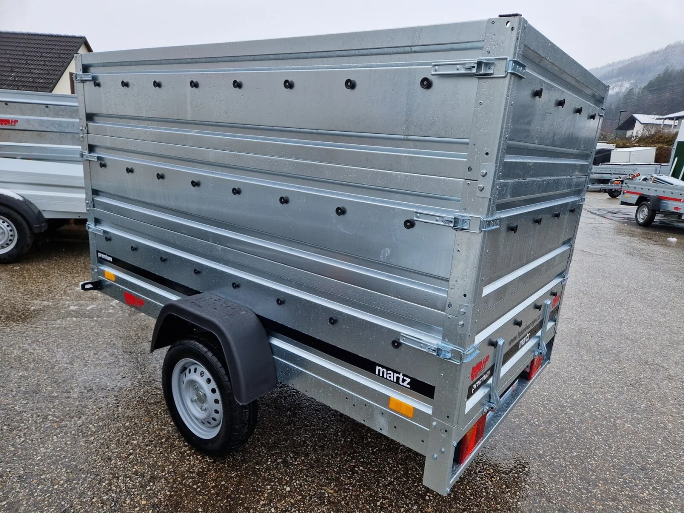 PKW Anhänger HP 3015 UAA, 3000x1500x1200 mm, 750 kg, 2xAufsatzwände, Flachplane, Stützrad