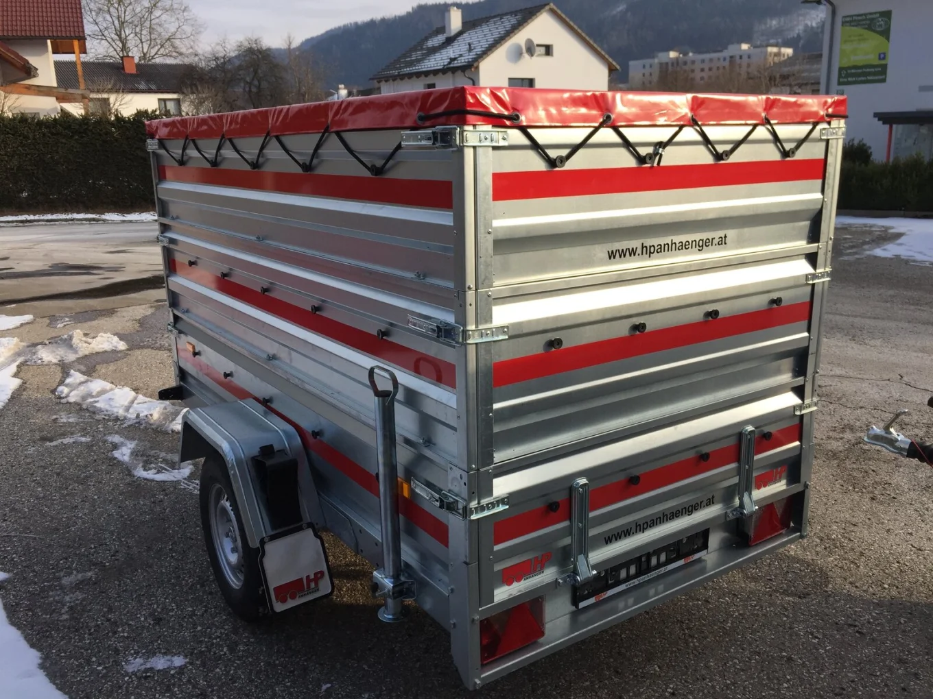 PKW-Anhänger, Autoanhänger HP 2612 GAA, 2630 x 1250 x 400 mm, + 2 x Aufsatzwände 400 mm, Flachplane