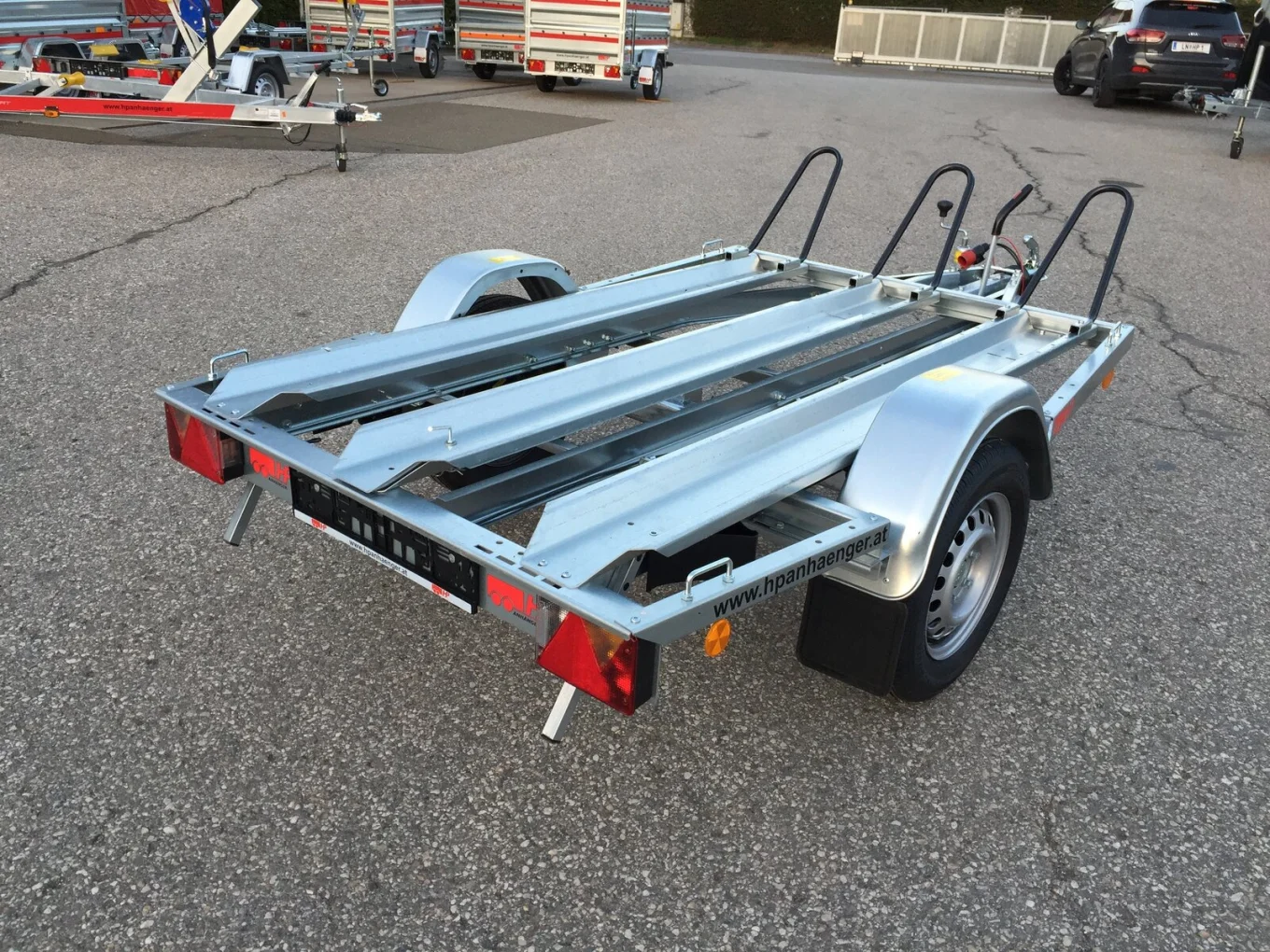 Motorradanhänger, Mod.: HP 1000M-2, 1000 kg gebremst bis zu 3 Motorräder, PKW-Anhänger